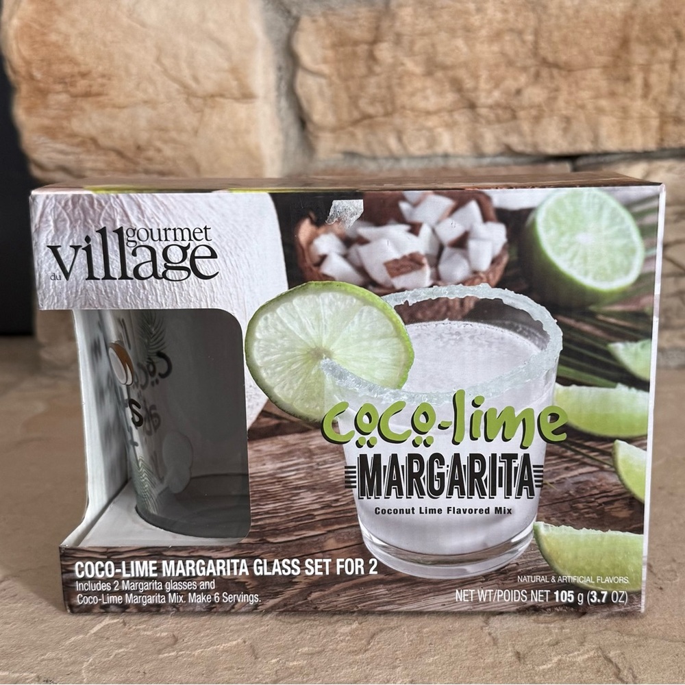 Gourmet du Village‎ Coco-Lime
Margarita Mix & Glasses, Gift Set